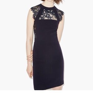 The Kooples Lace Cut Out Crepe Dress in Navy Size Small